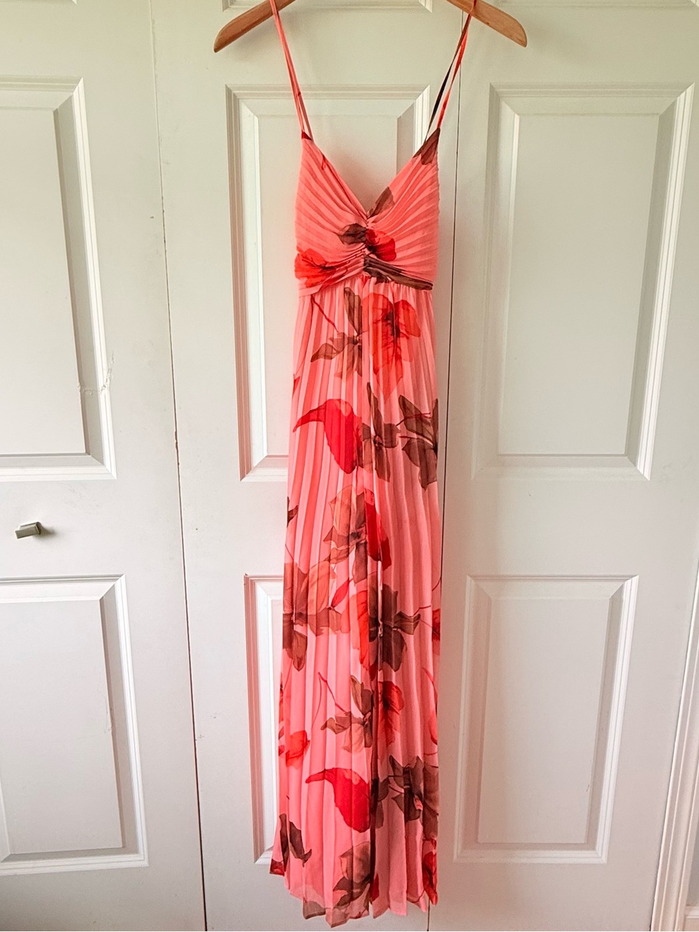 Express Coral Pink Floral Maxi Dress